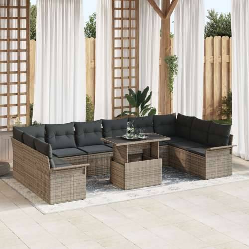 vrtni sofa set 11 komada sivi ratan vrtni sofa set pravokutni Cijena