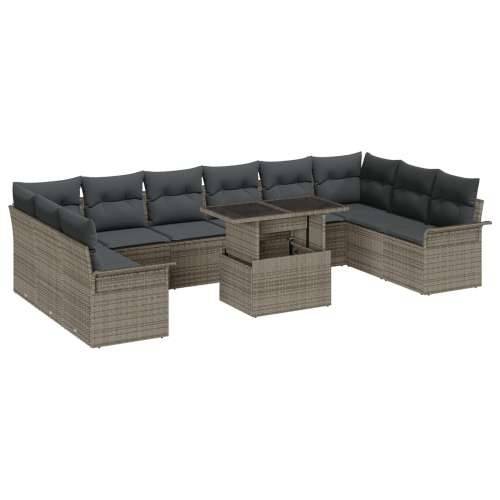 vrtni sofa set 11 komada sivi ratan vrtni sofa set pravokutni Cijena