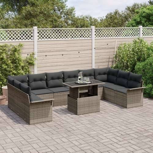 vrtni sofa set 11 komada sivi ratan vrtni sofa set pravokutni Cijena