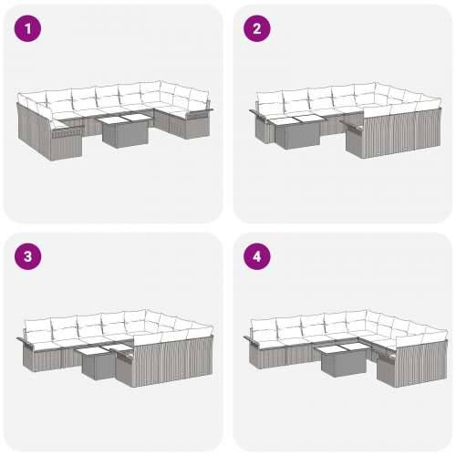 vrtni sofa set 11 komada sivi ratan vrtni sofa set pravokutni Cijena