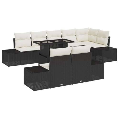 Vrtni sofa set Set od 9 Crna i krem Cijena