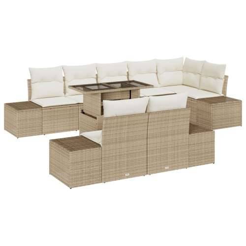 vrtni sofa set Set od 9 Bež Ratan, Poliester Vrtni sofa set Cijena