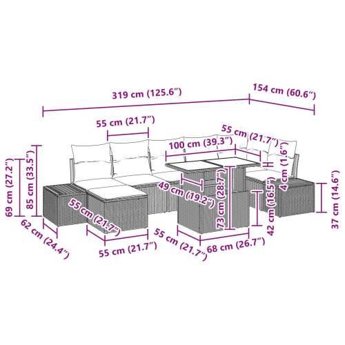 set vrtnih sofa s jastucima od 8 komada svijetlo siva poliratan Cijena