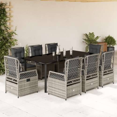 Vrtna garnitura - 9-dijelni vrtni blagovaonski set sivi od poliratana - Siva 200 x 100 x 74 cm 8 Cijena