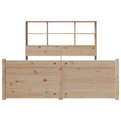 Krevet s regalom za knjige bez madraca 120x190 cm od borovine - Prirodna 120 x 190 cm Cijena