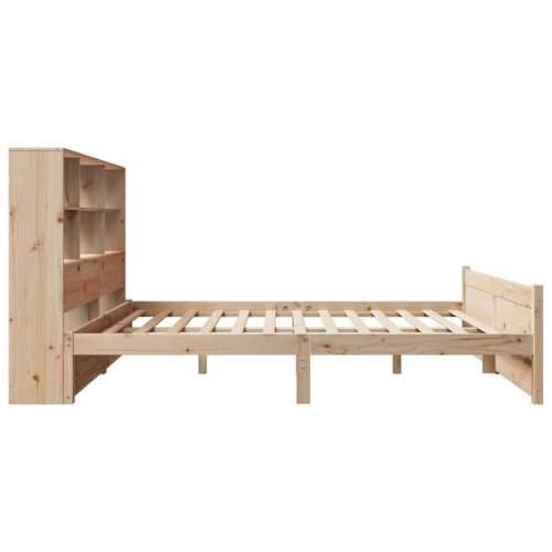 Krevet s regalom za knjige bez madraca 120x190 cm od borovine - Prirodna 120 x 190 cm Cijena