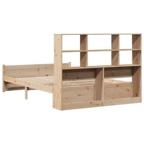 Krevet s regalom za knjige bez madraca 120x190 cm od borovine - Prirodna 120 x 190 cm Cijena