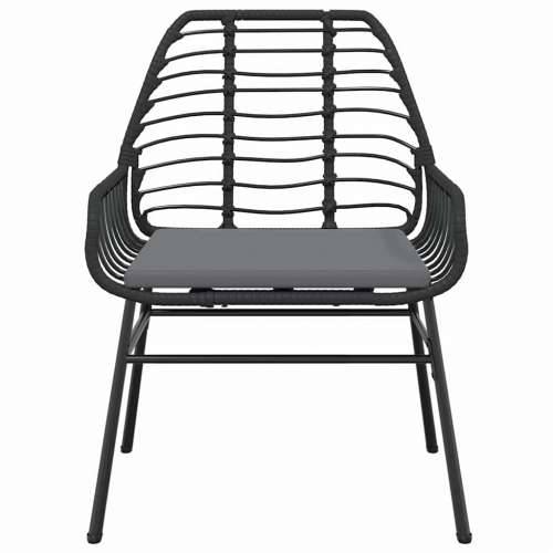 Vrtna garnitura - 3-dijelni vrtni blagovaonski set s jastucima od crnog - Crna i tamno siva 80 x 80 x 74 cm 2 Cijena
