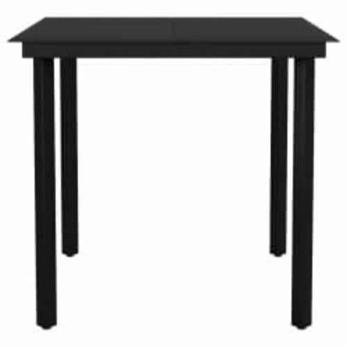 Vrtna garnitura - 3-dijelni vrtni blagovaonski set s jastucima od crnog - Crna i tamno siva 80 x 80 x 74 cm 2 Cijena