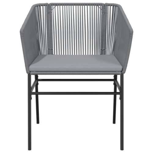 Vrtna garnitura - 5-dijelni vrtni blagovaonski set s jastucima poliratan i staklo - Siva 80 x 80 x 74 cm 4 Cijena