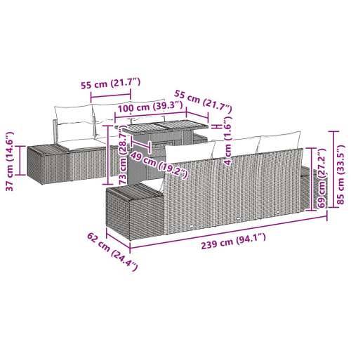 Vrtni sofa set Set od 8 Bež, Bijela Ratan, Poliester, Pjena Cijena