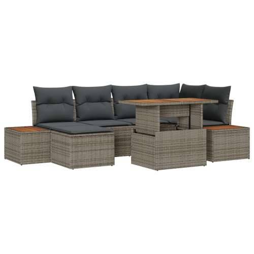 vrtni sofa set Set od 7 Siva Ratan Vrtna kutna sofa Pravokutni Cijena