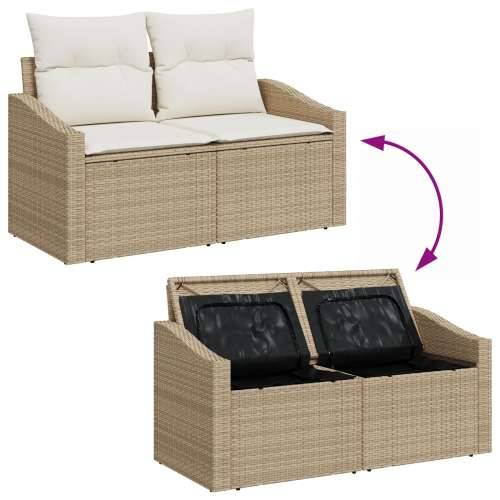 Vrtni Kauč Set Set od 8 Bež Ratan, Poliester Cijena