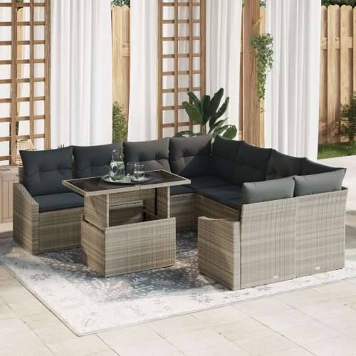 vrtni sofa set Set od 9 Bež Ratan, staklo, tkanina Vrtni sofa set Cijena