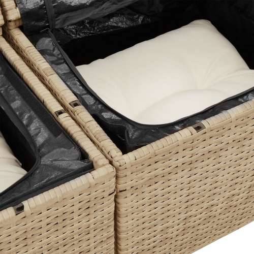 Vrtni Sofa Set Set od 7 Bež Ratan, Poliester Vrtni Sofa Set Cijena