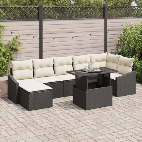 vrtni sofa set Set od 8 Bež, Crna Ratan, Poliester, Metal Cijena