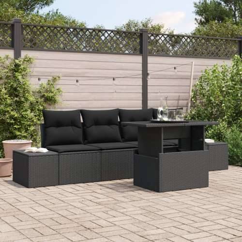vrtni sofaset Set od 5 Crna Ratan Vanjski sofaset Pravokutni Cijena