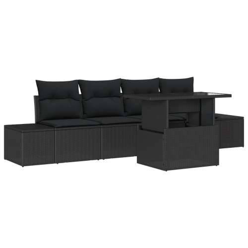 vrtni sofaset Set od 5 Crna Ratan Vanjski sofaset Pravokutni Cijena