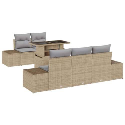 Set od 6 komada vrtnih sofa s jastučićima bež poliratan Cijena
