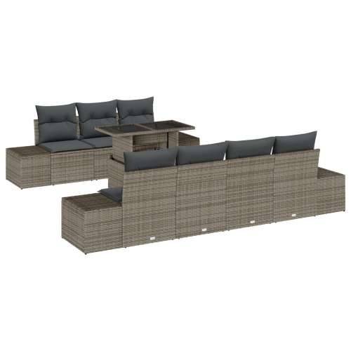 Vrtna garnitura - 8-dijelni set vrtnih sofa s jastucima sivi poli ratan Cijena