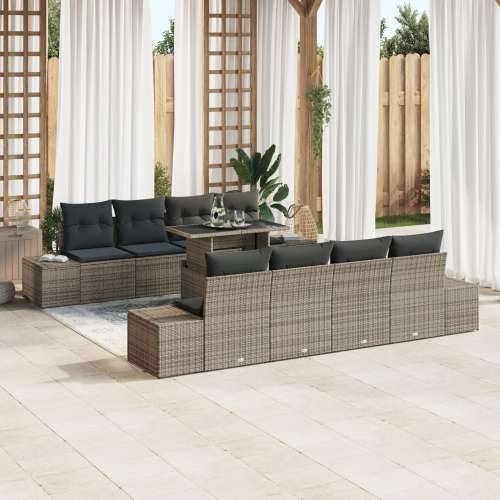 vrtni sofa set Set od 7 Siva Ratan, Metal Vanjski namještaj Cijena