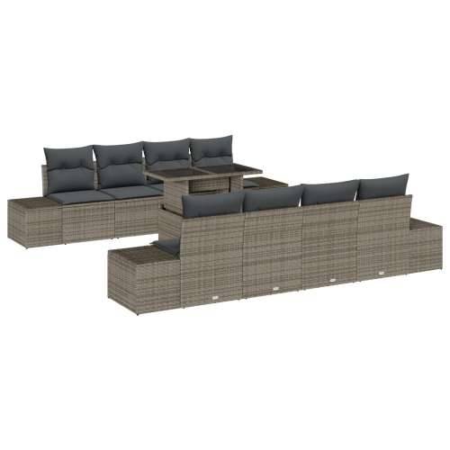 vrtni sofa set Set od 7 Siva Ratan, Metal Vanjski namještaj Cijena