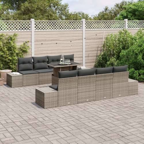 vrtni sofa set Set od 7 Siva Ratan, Metal Vanjski namještaj Cijena