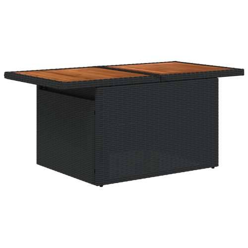 Vrtni Sofas Set Set od 6 Crna Ratan, Poliester, Kaljeno Staklo Cijena