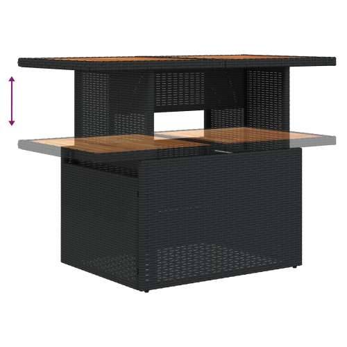 Vrtni Sofas Set Set od 6 Crna Ratan, Poliester, Kaljeno Staklo Cijena