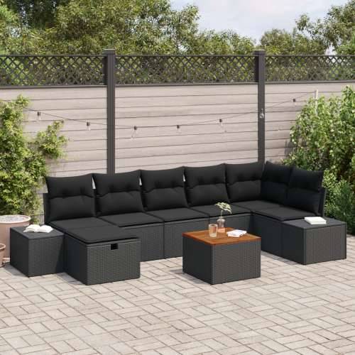 Set vrtne garniture od 8 dijelova s jastučićima Crni poli ratan Cijena