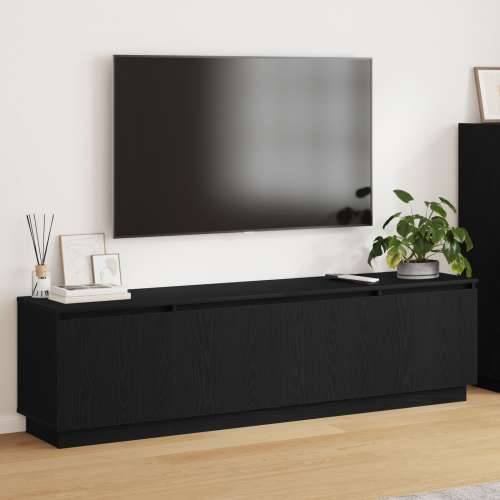TV komoda s LED svjetlom Crni hrast 180x38x49 cm Konstrukcijsko drvo Cijena