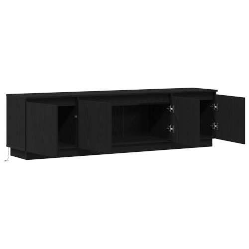 TV komoda s LED svjetlom Crni hrast 180x38x49 cm Konstrukcijsko drvo Cijena