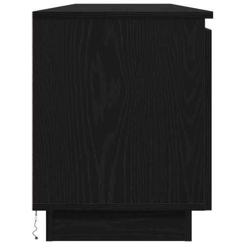 TV komoda s LED svjetlom Crni hrast 180x38x49 cm Konstrukcijsko drvo Cijena