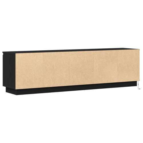TV komoda s LED svjetlom Crni hrast 180x38x49 cm Konstrukcijsko drvo Cijena