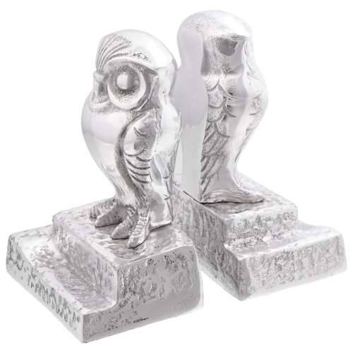 Držači za knjige 2 kom Silver 12x9x19 cm Aluminij Sova Cijena