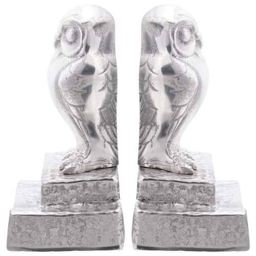 Držači za knjige 2 kom Silver 12x9x19 cm Aluminij Sova Cijena