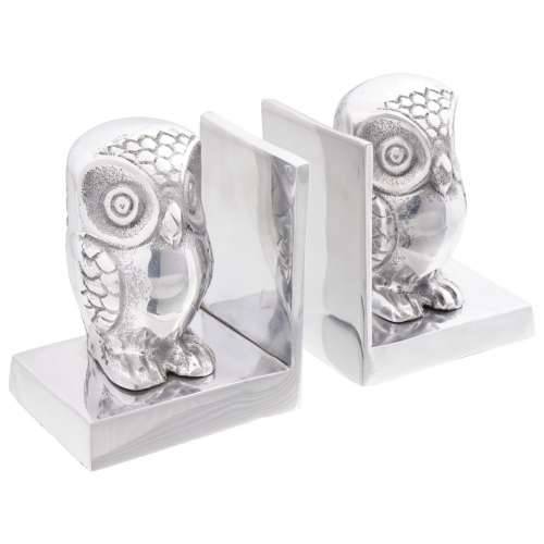 Držači za knjige 2 kom Srebrna 7x9x11 cm Aluminij Sova Cijena
