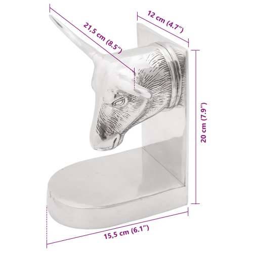Držači za knjige 2 kom Srebrna 21,5x15,5x20 cm Aluminij Bull Cijena