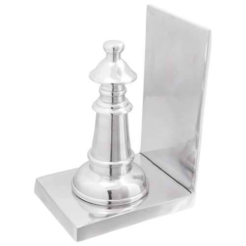 Držači za knjige 2 kom Srebrna 11x12x19,5 cm Aluminij Chess Cijena