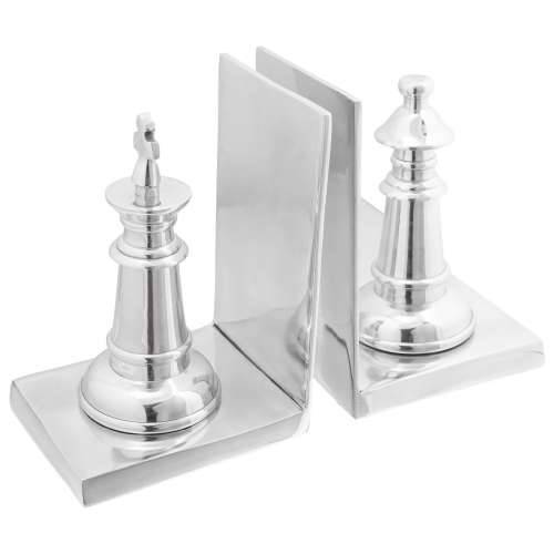 Držači za knjige 2 kom Srebrna 11x12x19,5 cm Aluminij Chess Cijena