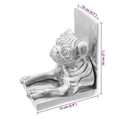 Držači za knjige 2 kom Srebrna 12x15x18 cm Aluminij Cijena