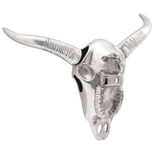 Zidna Skulptura Bika Srebrna 49x10x36 cm Aluminij Cijena