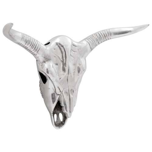 Zidna Skulptura Bika Srebrna 49x10x36 cm Aluminij Cijena