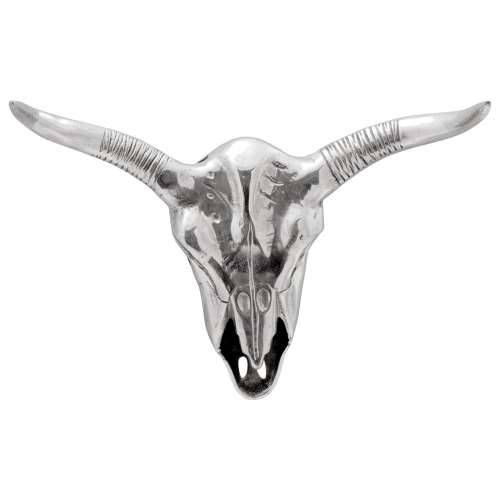 Zidna Skulptura Bika Srebrna 49x10x36 cm Aluminij Cijena