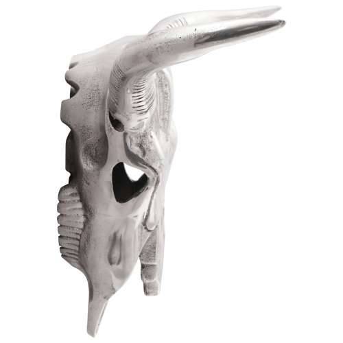 Zidna Skulptura Bika Srebrna 49x10x36 cm Aluminij Cijena