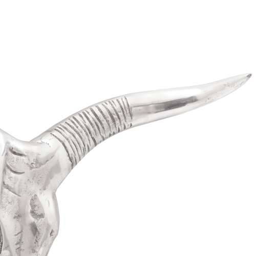 Zidna Skulptura Bika Srebrna 49x10x36 cm Aluminij Cijena