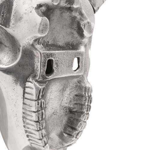 Zidna Skulptura Bika Srebrna 49x10x36 cm Aluminij Cijena