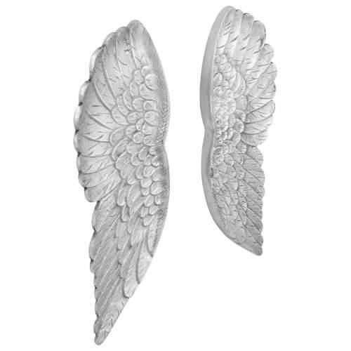 Mala skulptura krila Srebrna 17x5x59 cm Aluminij Cijena