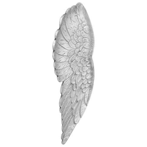 Mala skulptura krila Srebrna 17x5x59 cm Aluminij Cijena
