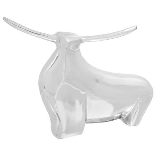 Skulptura bika Srebrna 37x44x17 cm Aluminium Cijena